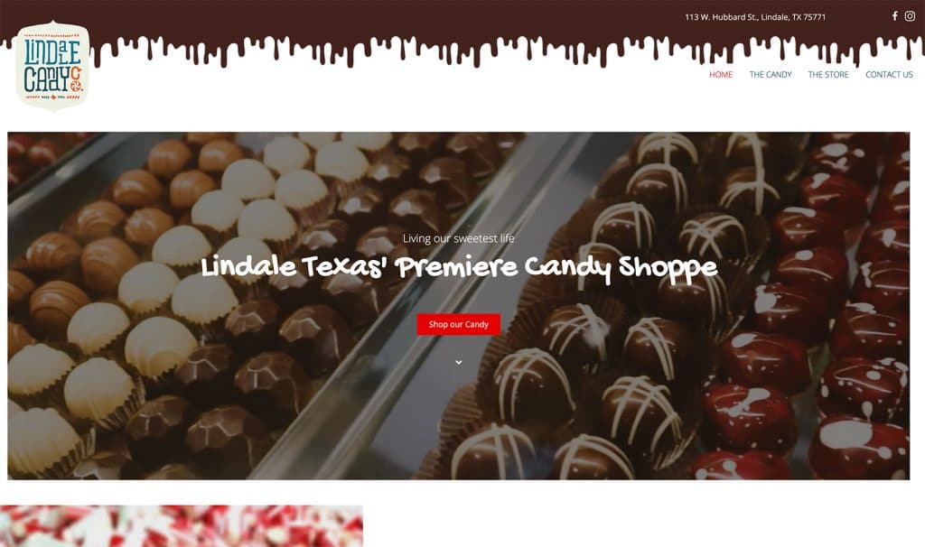  web design Lindale Candy Co.