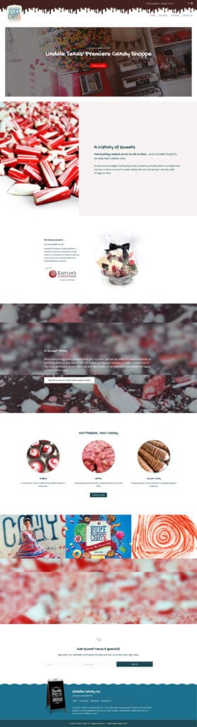 lindale candy co full web design screenshot